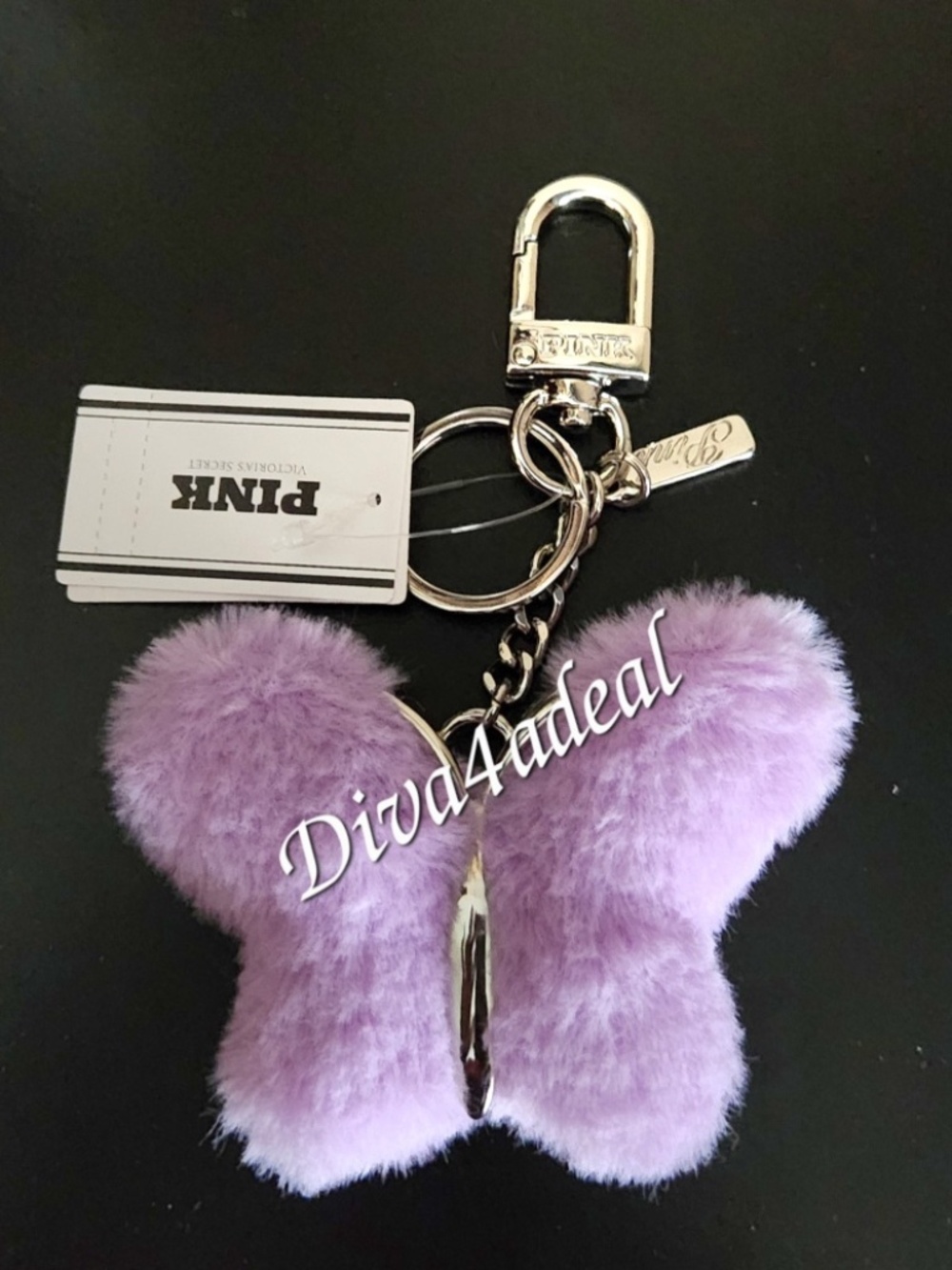 PINK Victoria's Secret BUTTERFLY keychain Charm